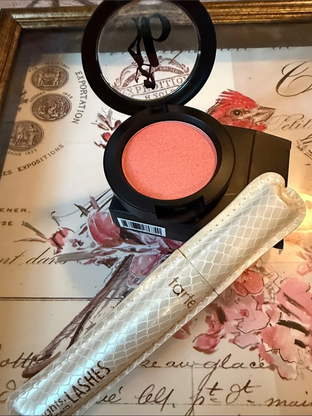 ☀️3 FOR $25 Duo Coral-Pink Blush with Tarte Mascara